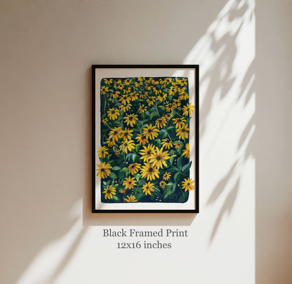 Yellow Wildflower Wall Art- Black-Eyed Susan art print