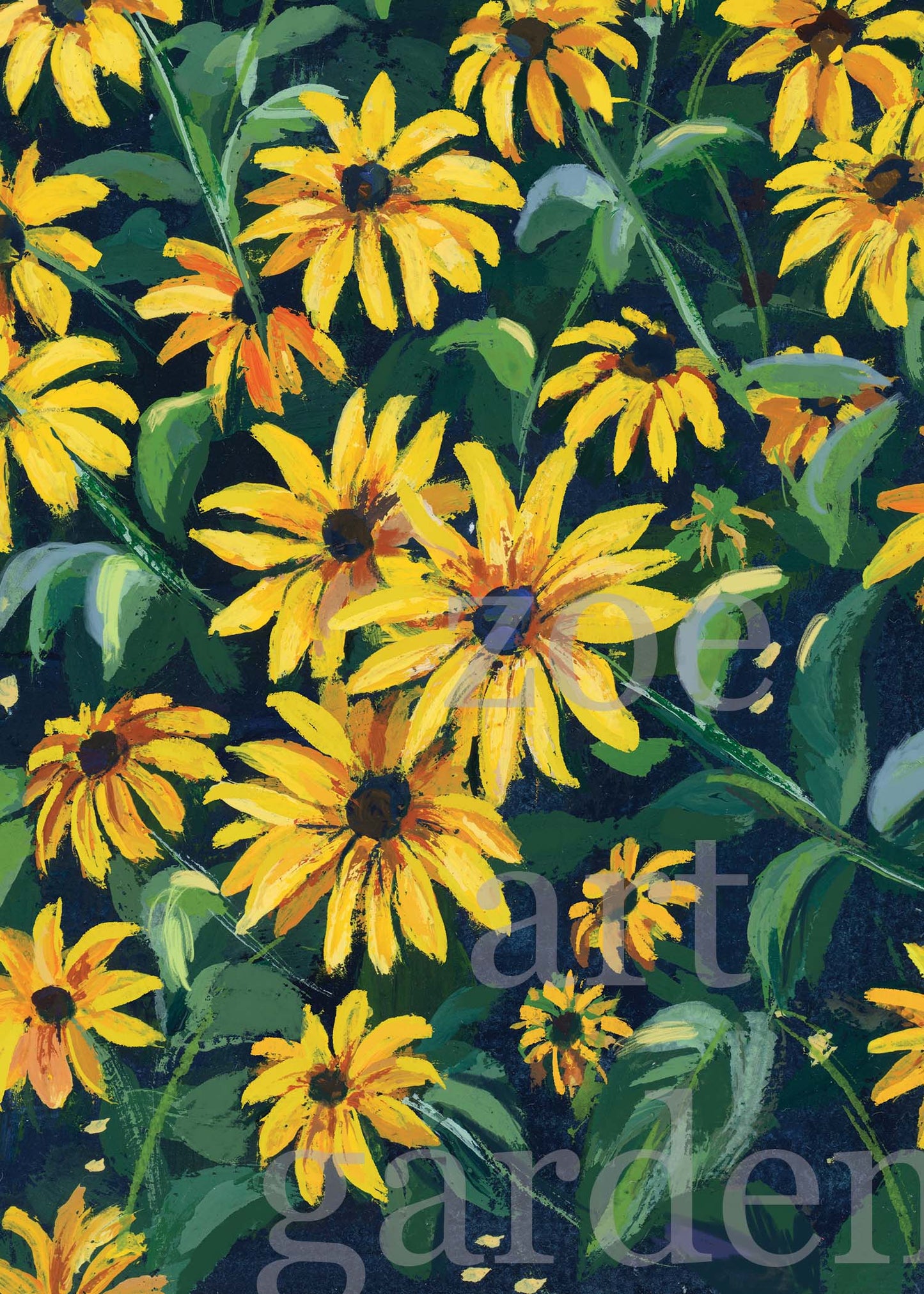 Yellow Wildflower Wall Art- Black-Eyed Susan art print