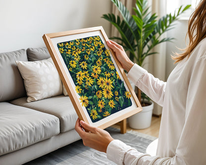 Yellow Wildflower Wall Art- Black-Eyed Susan art print