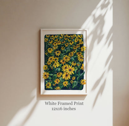 Yellow Wildflower Wall Art- Black-Eyed Susan art print