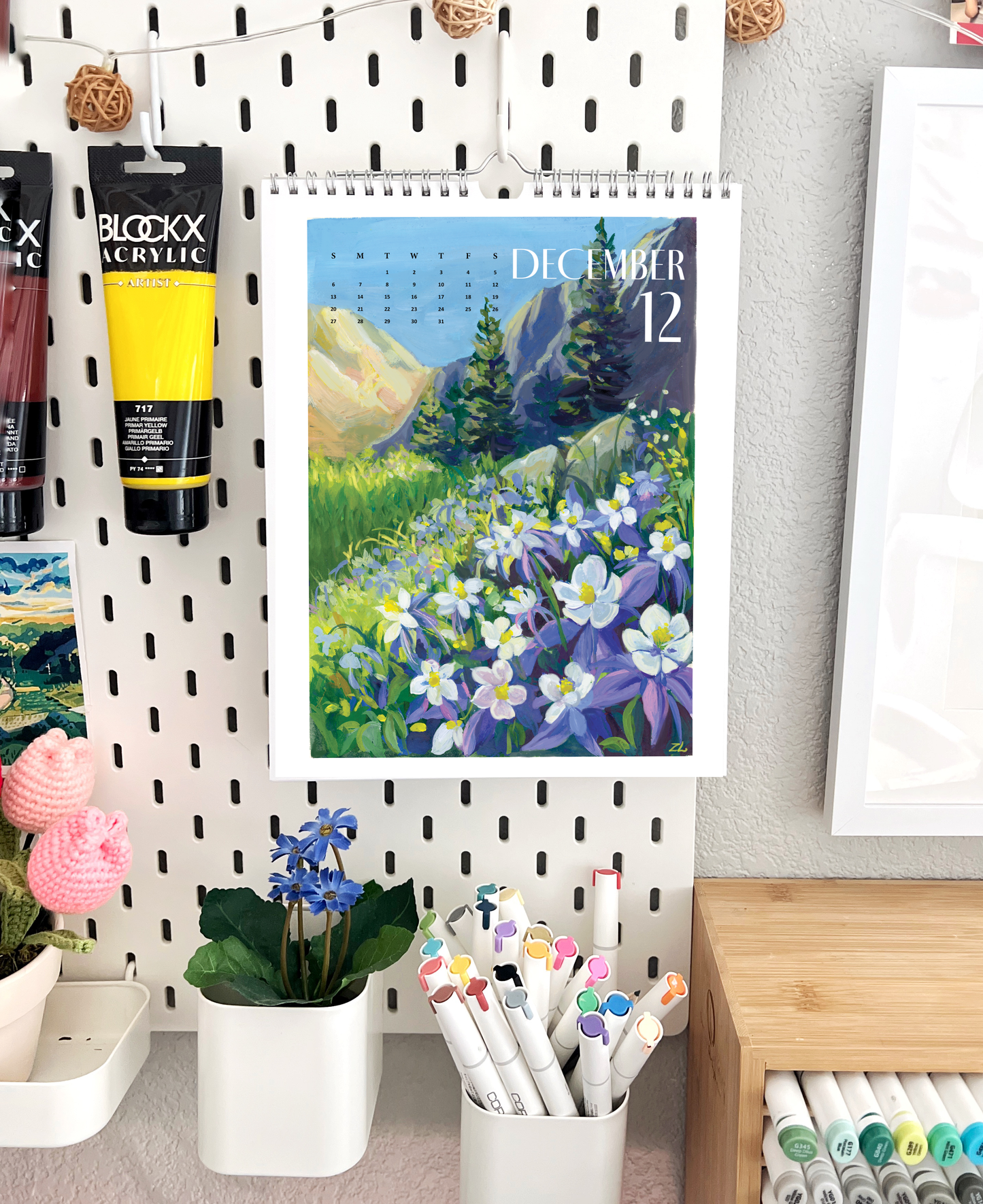 2026 Floral Art Wall Calendar – Flower Collection