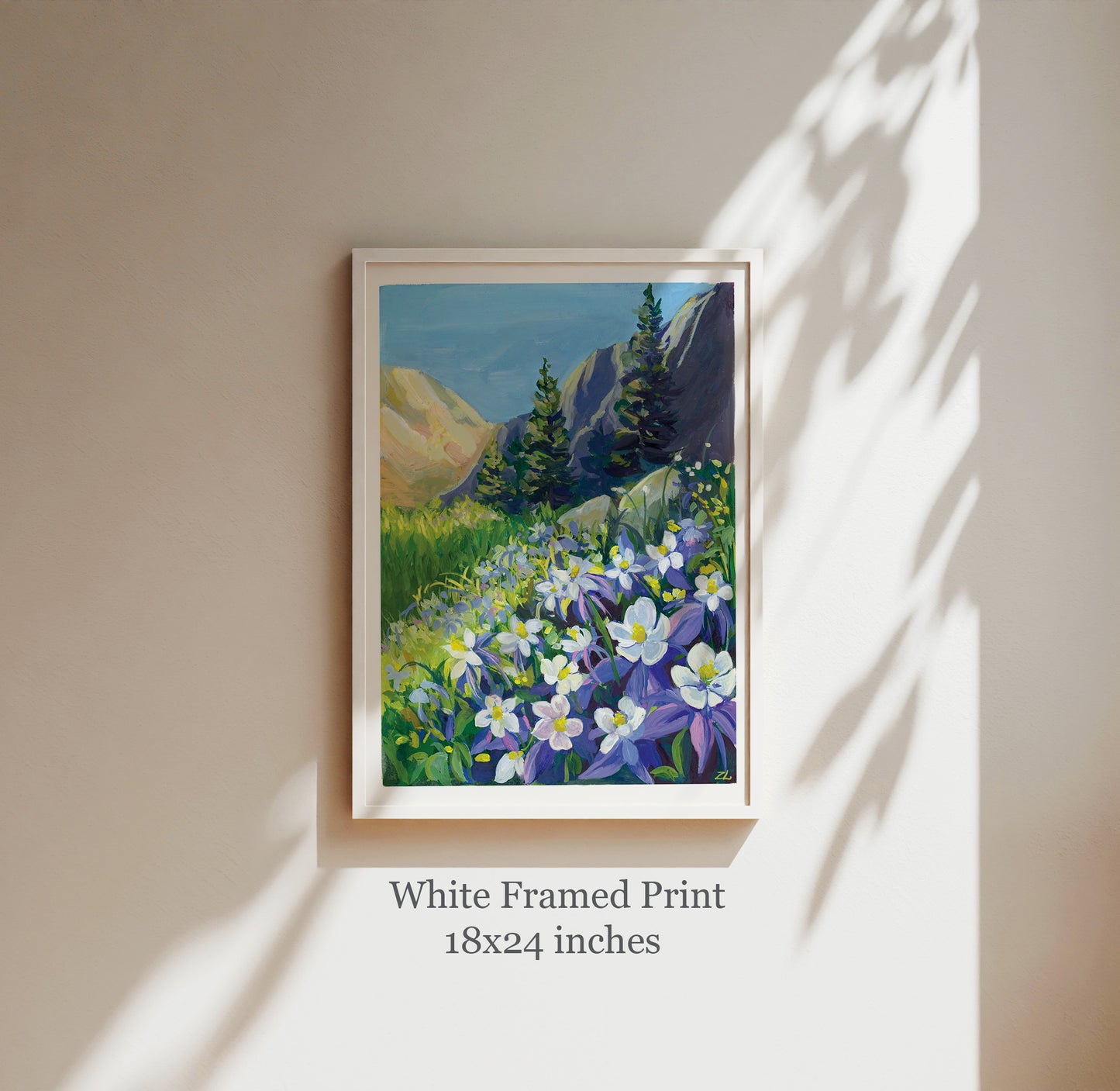 Mountain Landscape in Colorado- Gouache art print landscape