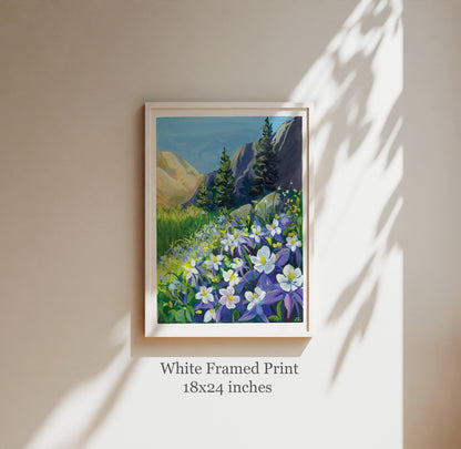 Mountain Landscape in Colorado- Gouache art print landscape