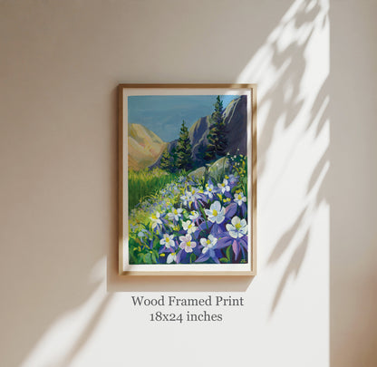Mountain Landscape in Colorado- Gouache art print landscape