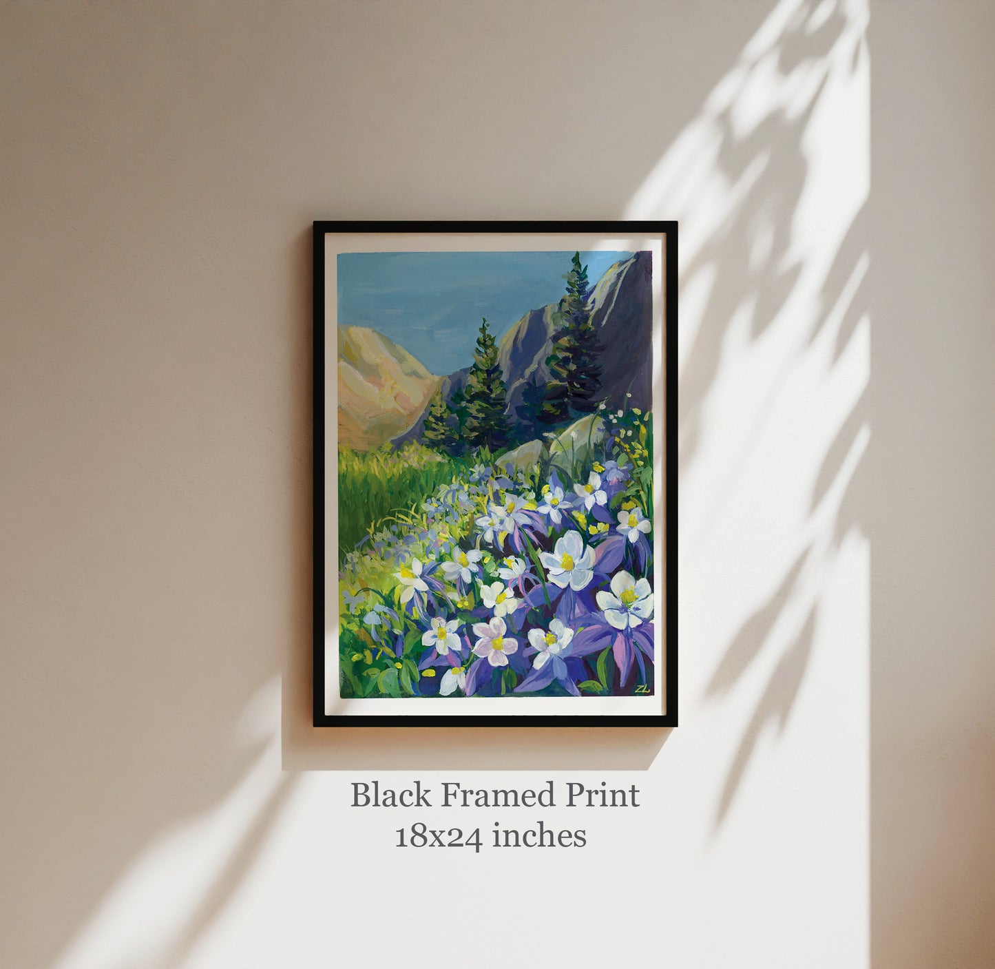 Mountain Landscape in Colorado- Gouache art print landscape