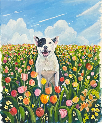 Custom ORIGINAL gouache painting from photo