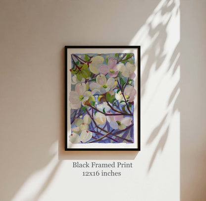 Dreamy Dogwood Flower- Gouache art print