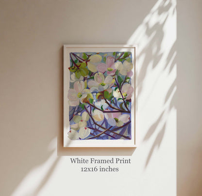 Dreamy Dogwood Flower- Gouache art print