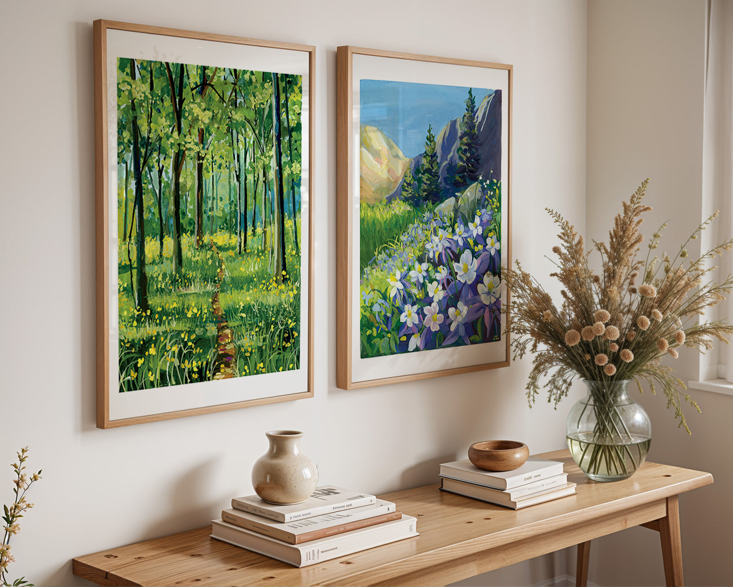 Mountain Landscape in Colorado- Gouache art print landscape