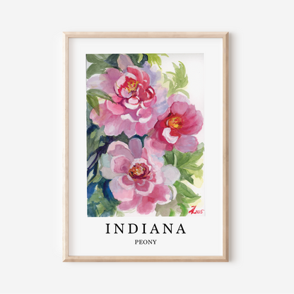 Indiana Peony Art Print – State Flower Series