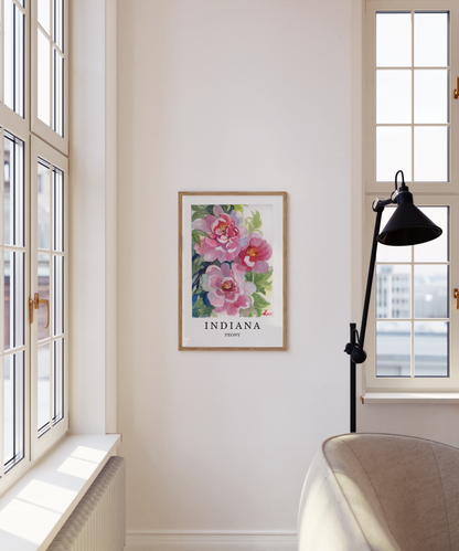 Indiana Peony Art Print – State Flower Series