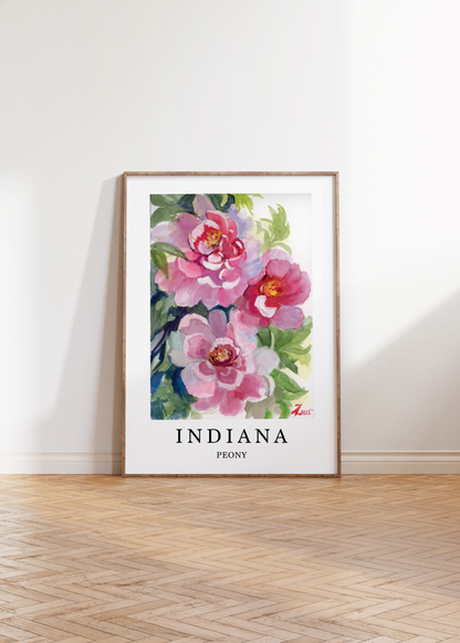 Indiana Peony Art Print – State Flower Series
