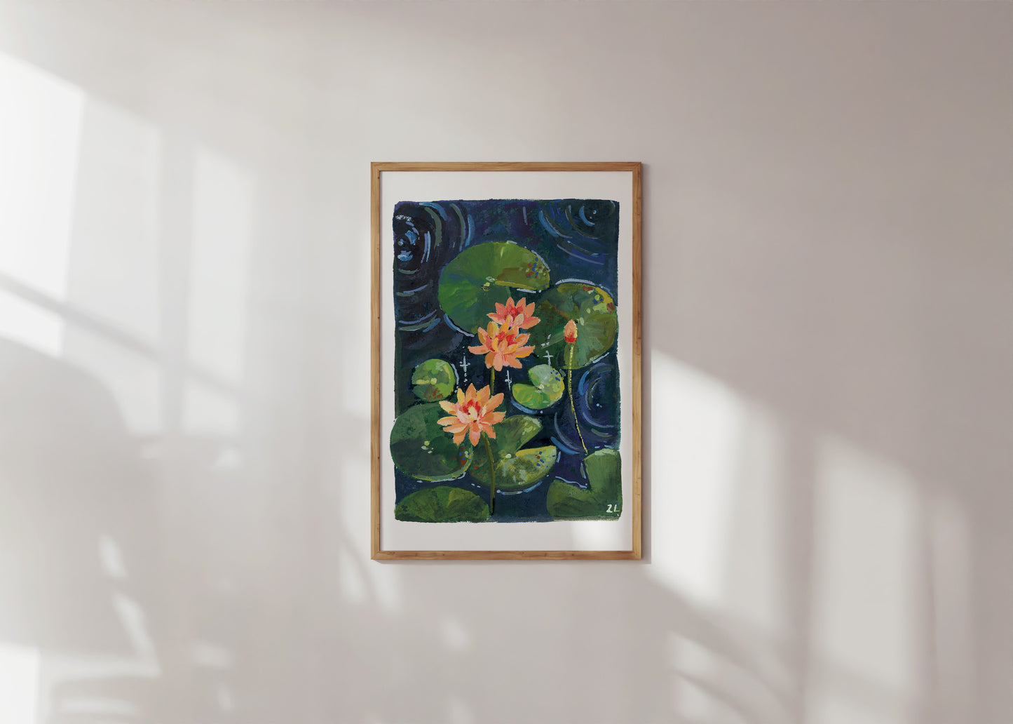Lotus pond Study II- Gouache art print