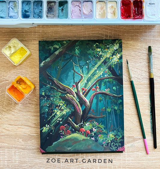 #art_print#zoe_art_garden##gouache_painting#