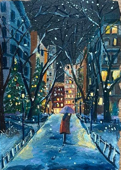 On the winter night- 5x7"