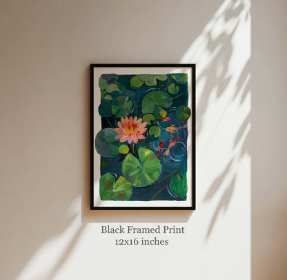 Lotus pond Study I- Nature Wall Art Print