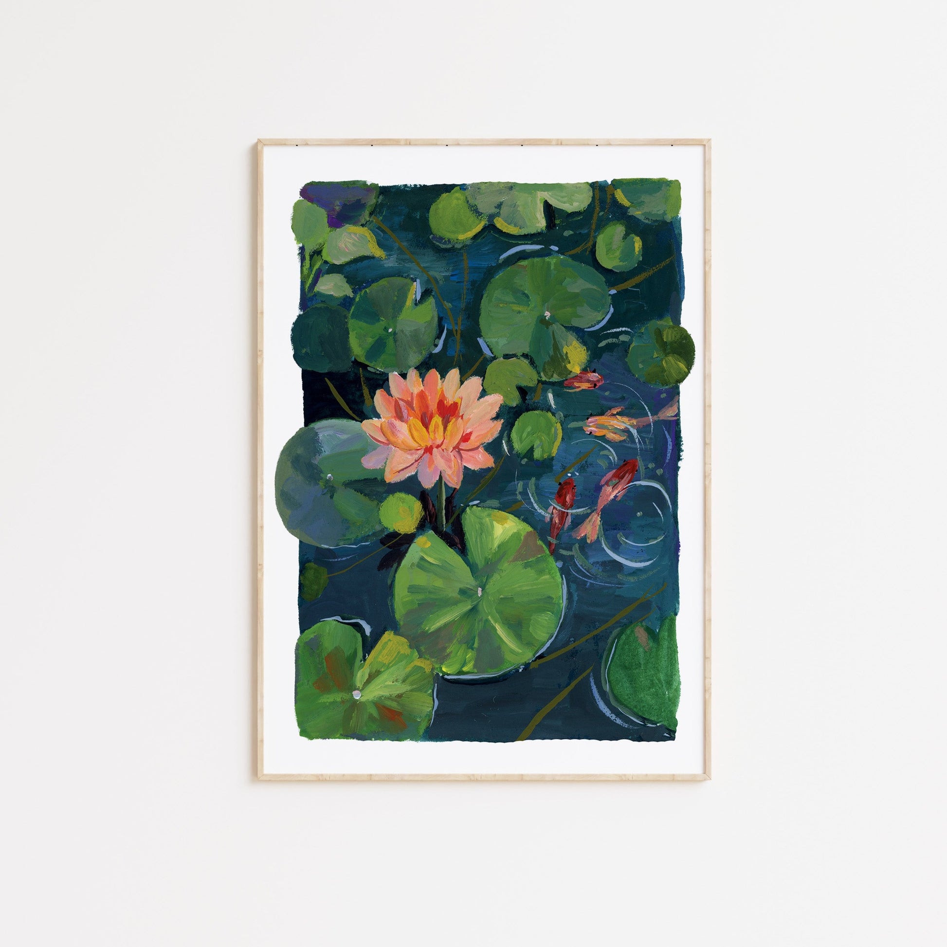 lotus pond print