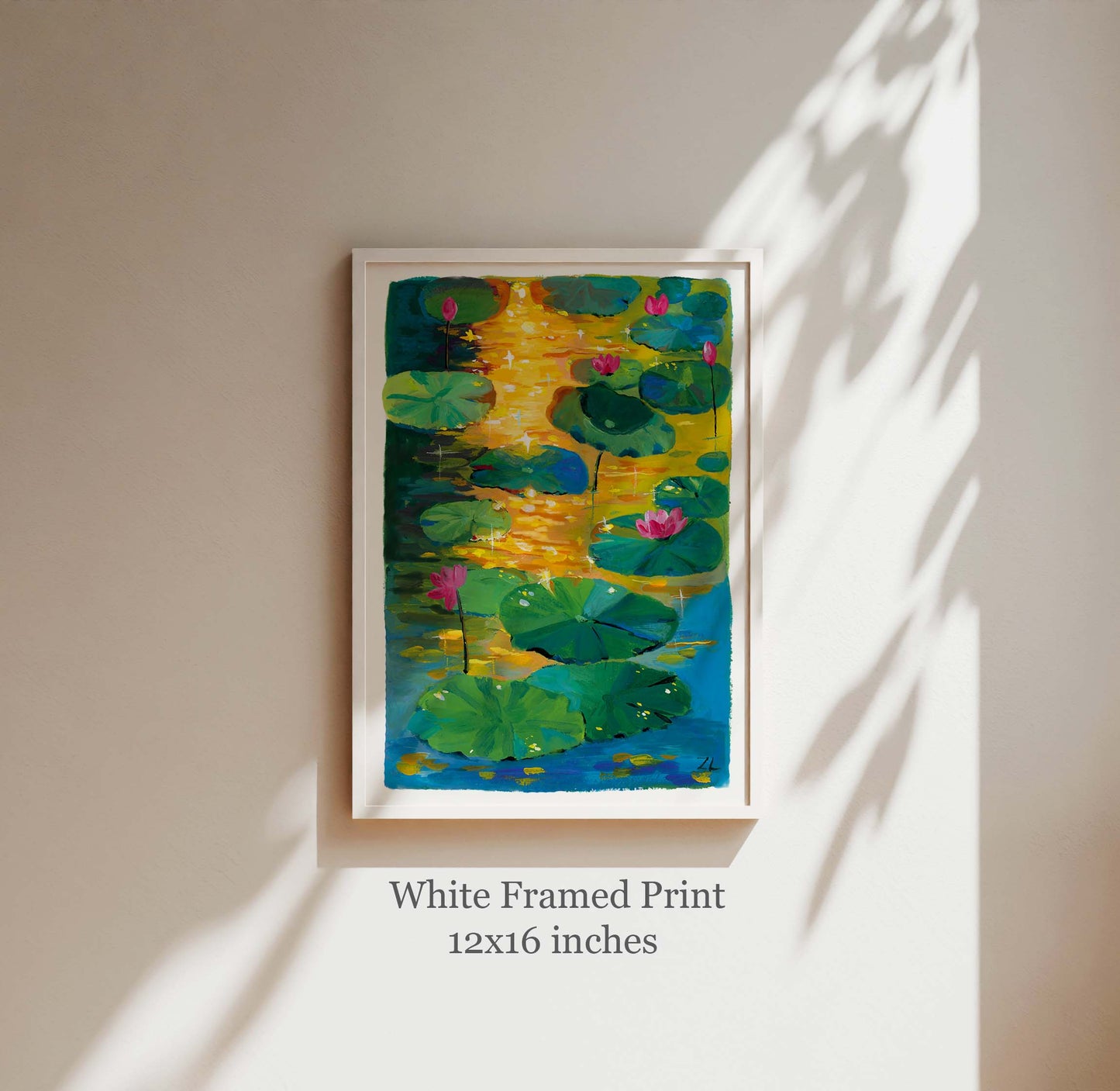 Lotus Pond at Sunset – Glowing Nature Art Print