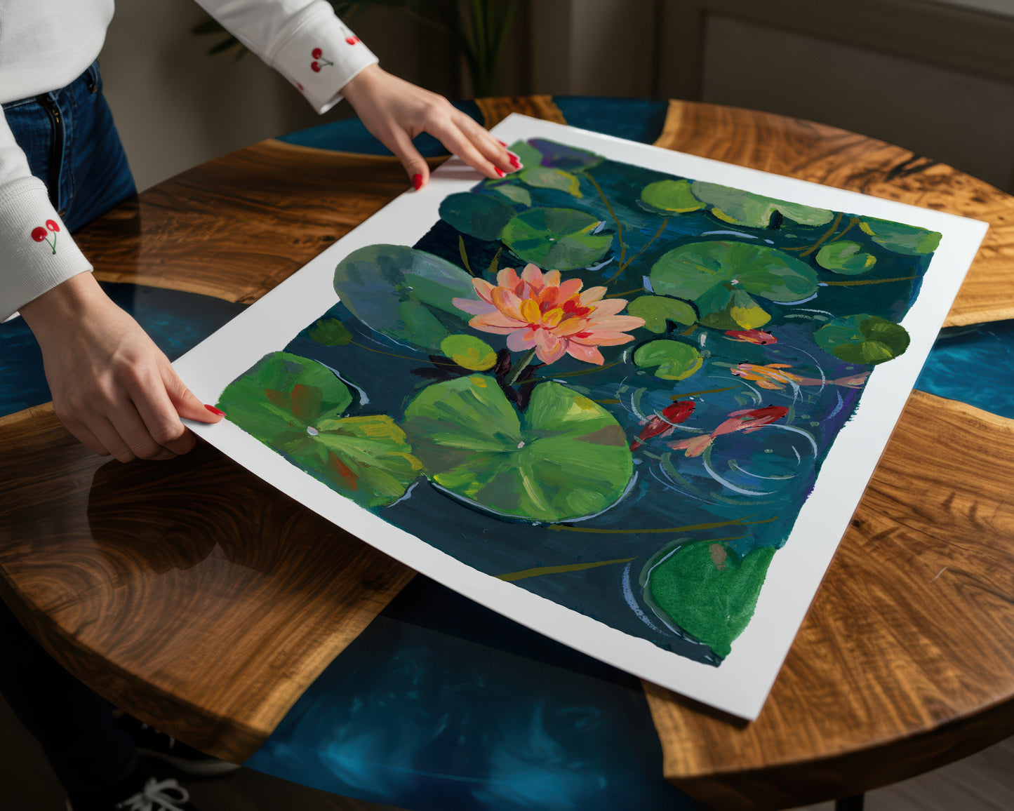 Lotus pond Study I- Nature Wall Art Print