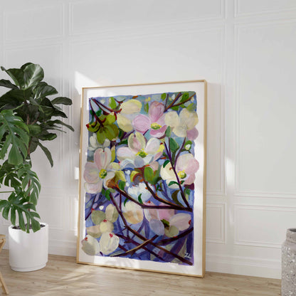 Dreamy Dogwood Flower- Gouache art print