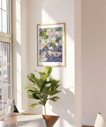 Dreamy Dogwood Flower- Gouache art print