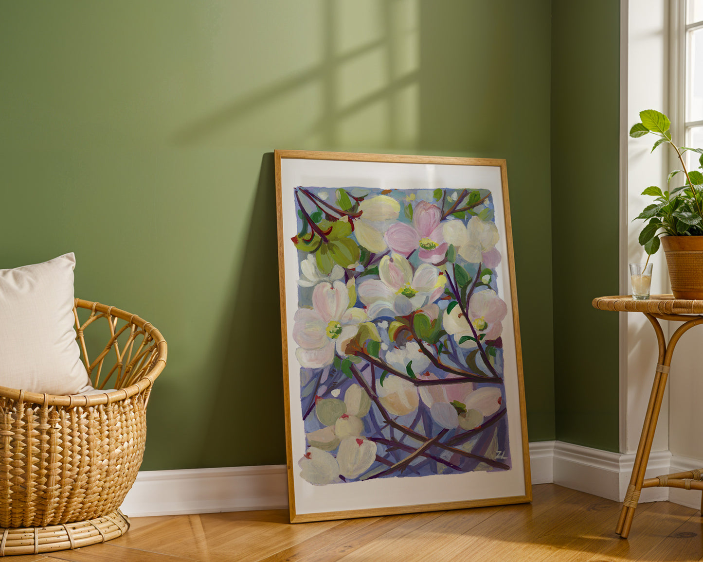 Dreamy Dogwood Flower- Gouache art print