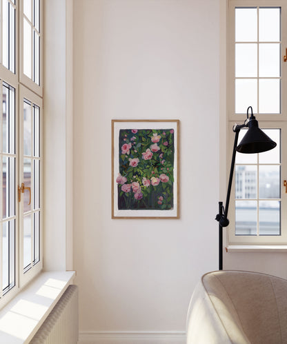 Pink Climbing Rose – Botanical Garden Art Print