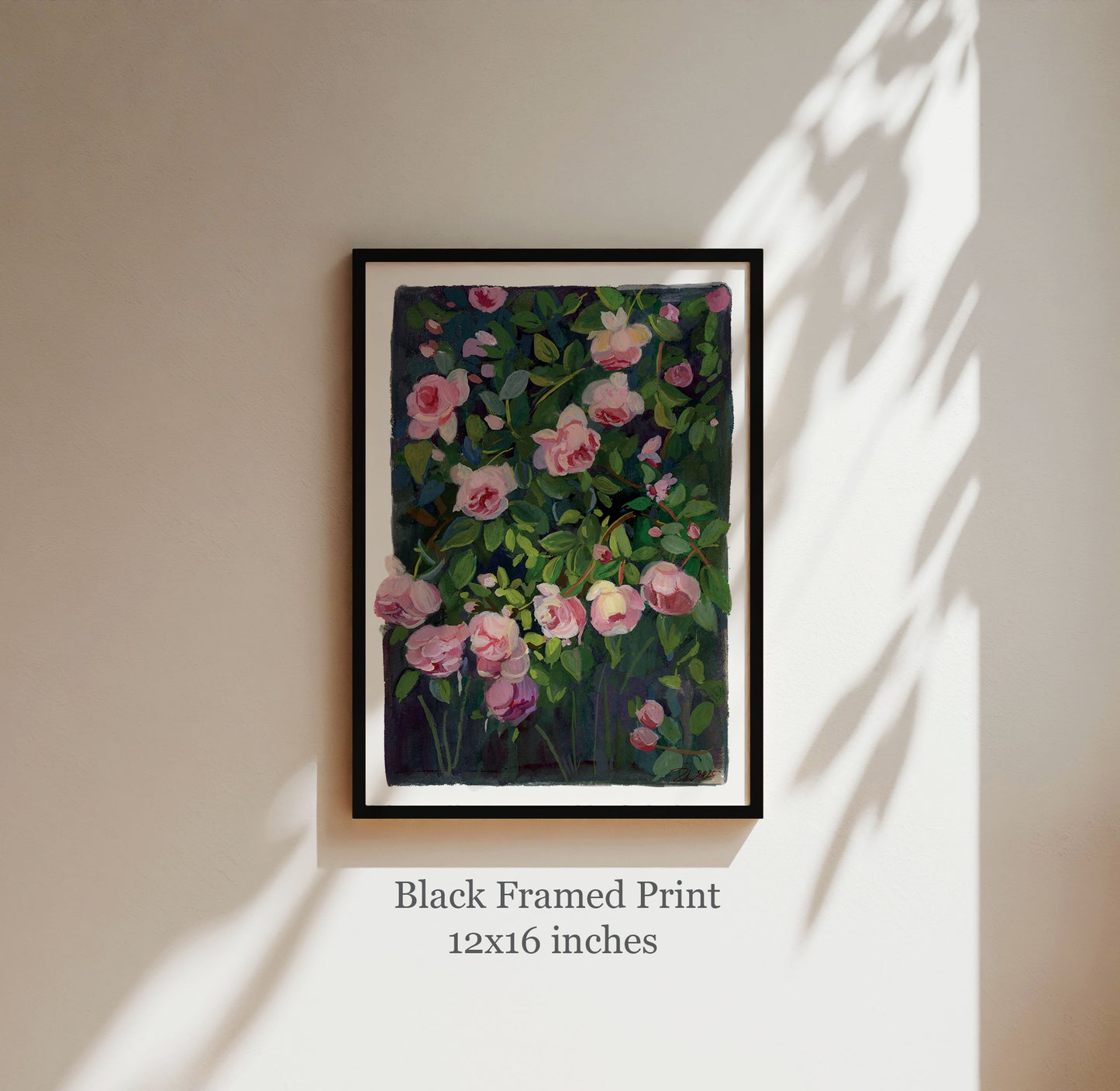 Pink Climbing Rose – Botanical Garden Art Print