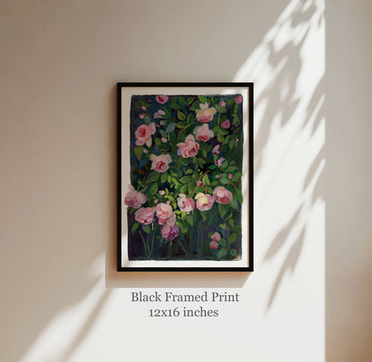 Pink Climbing Rose – Botanical Garden Art Print