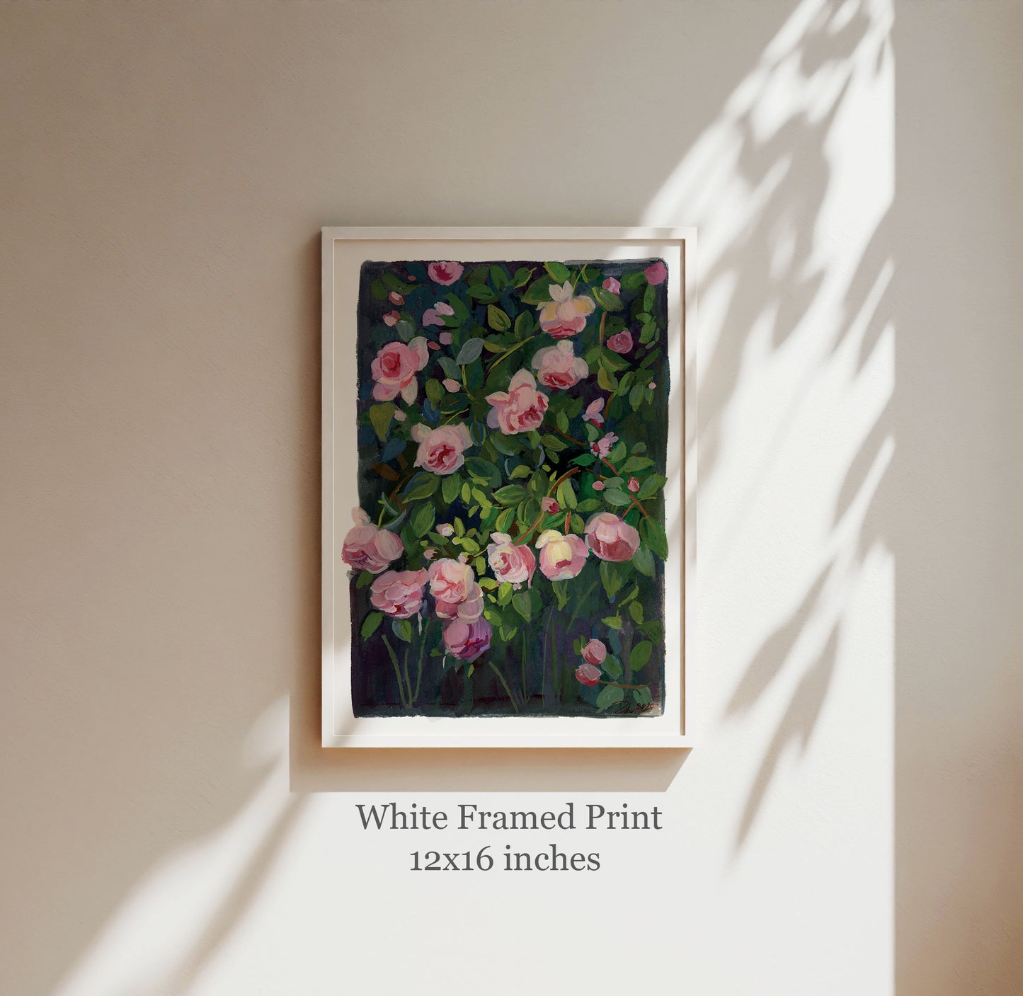 Pink Climbing Rose – Botanical Garden Art Print
