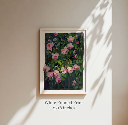 Pink Climbing Rose – Botanical Garden Art Print