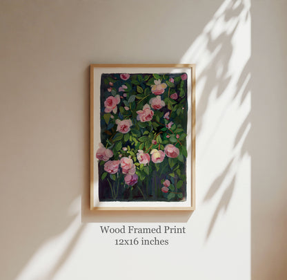 Pink Climbing Rose – Botanical Garden Art Print