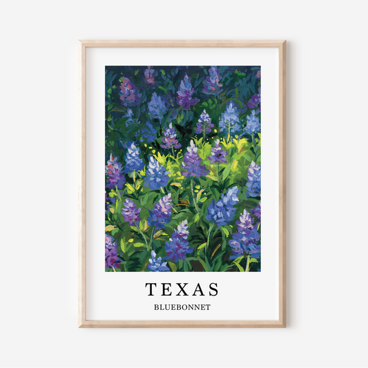 Texas Bluebonnet Art Print – State Flower Series