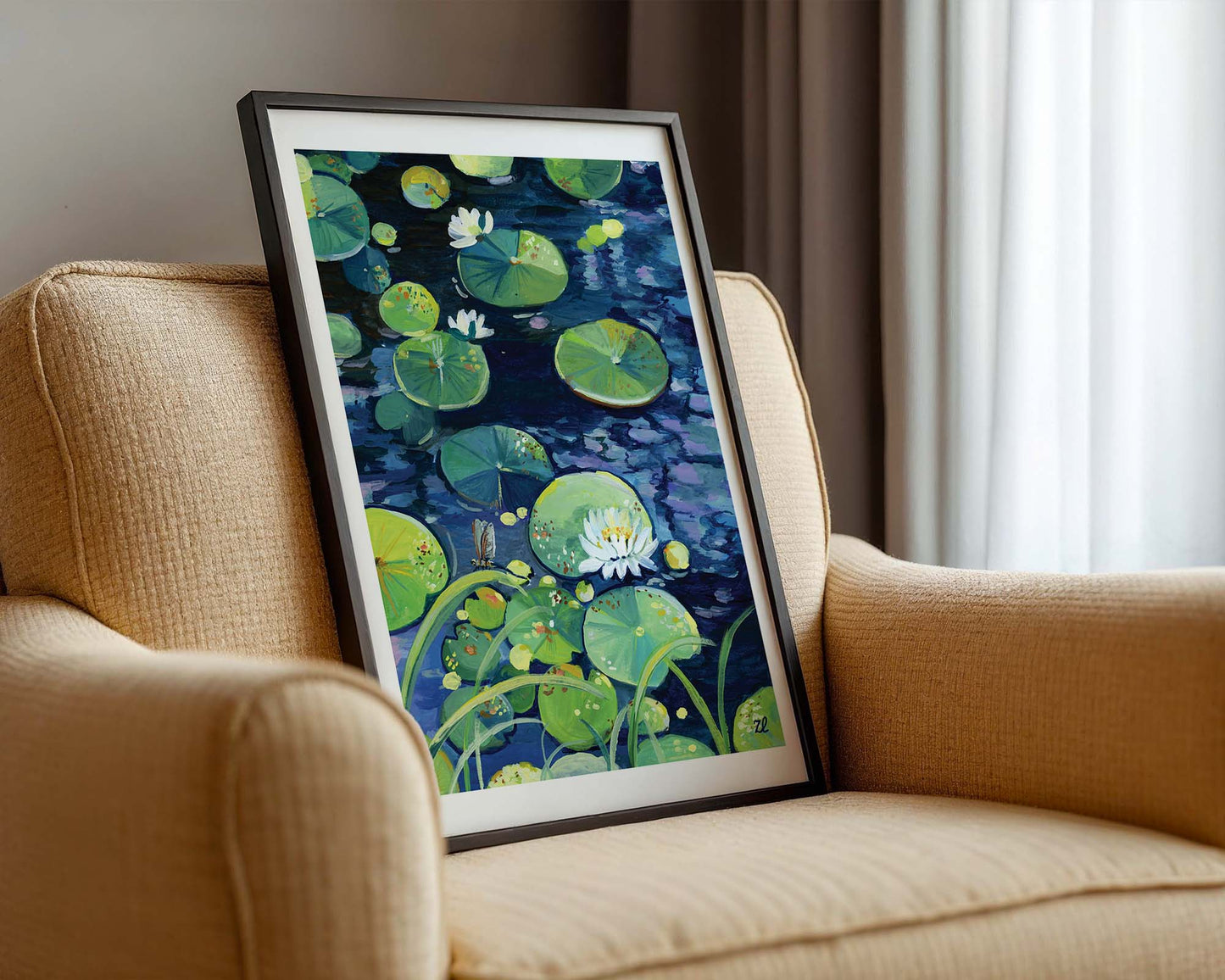 Waterlily pond in summer- Wall art print