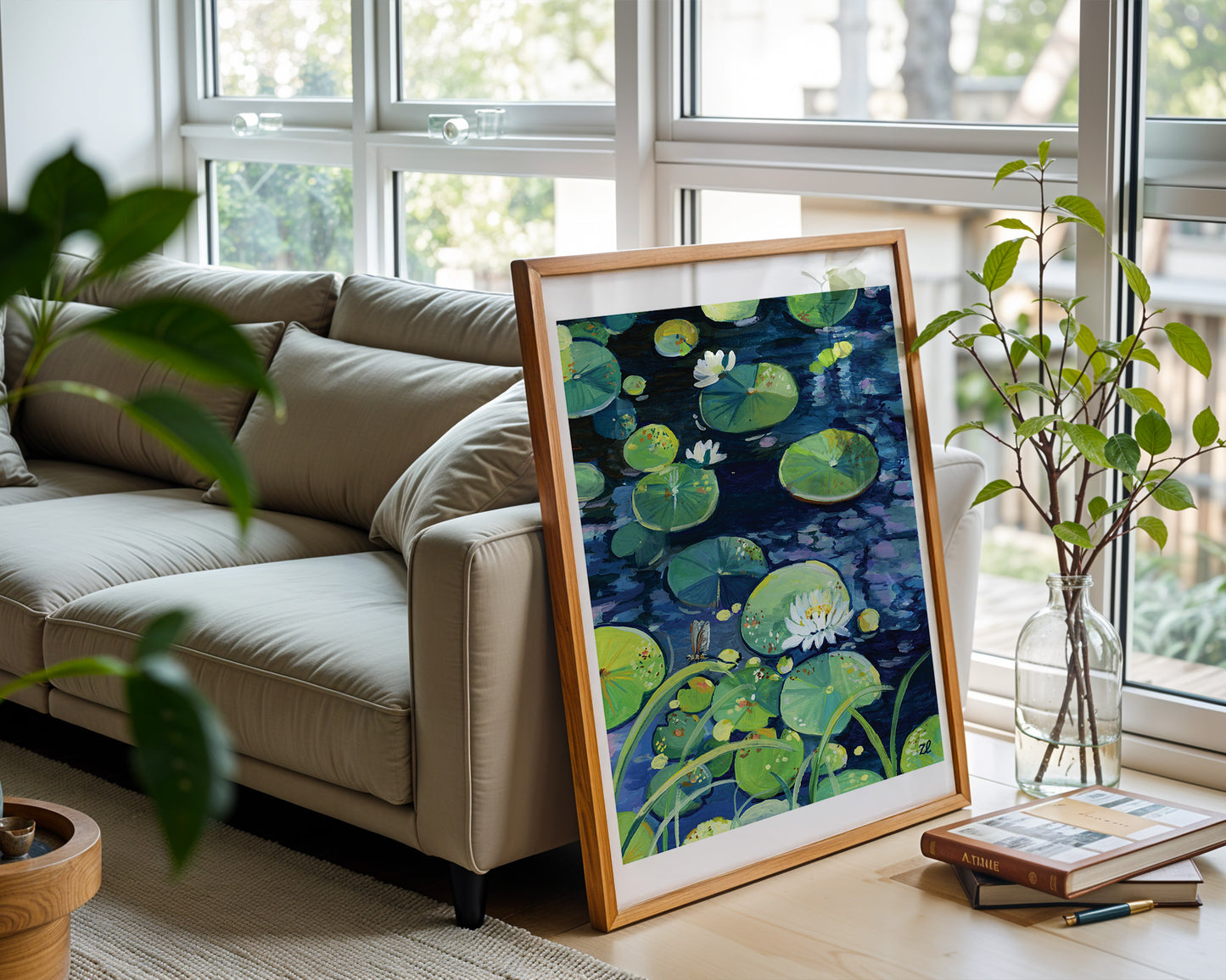 Waterlily pond in summer- Wall art print