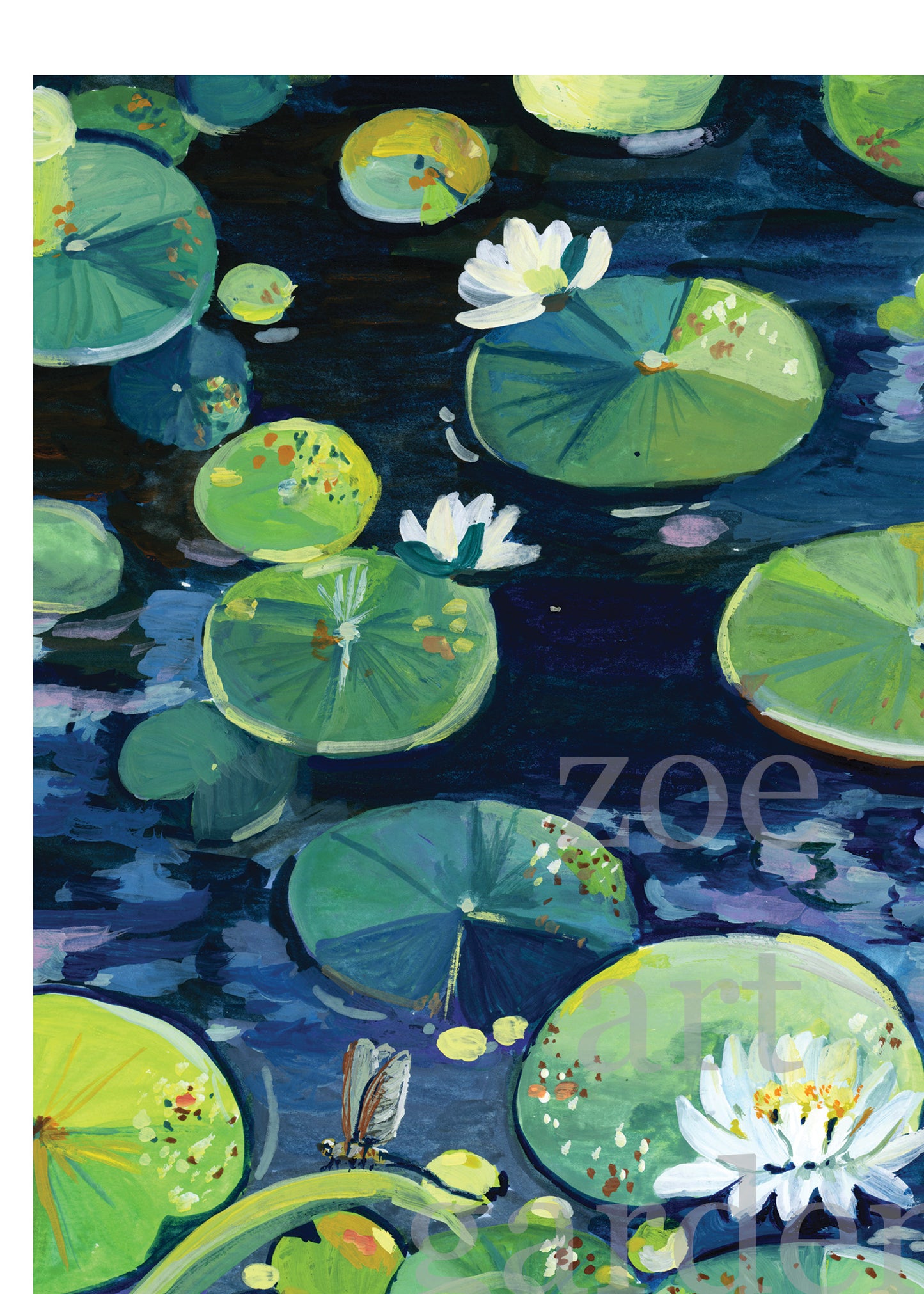 Waterlily pond in summer- Wall art print