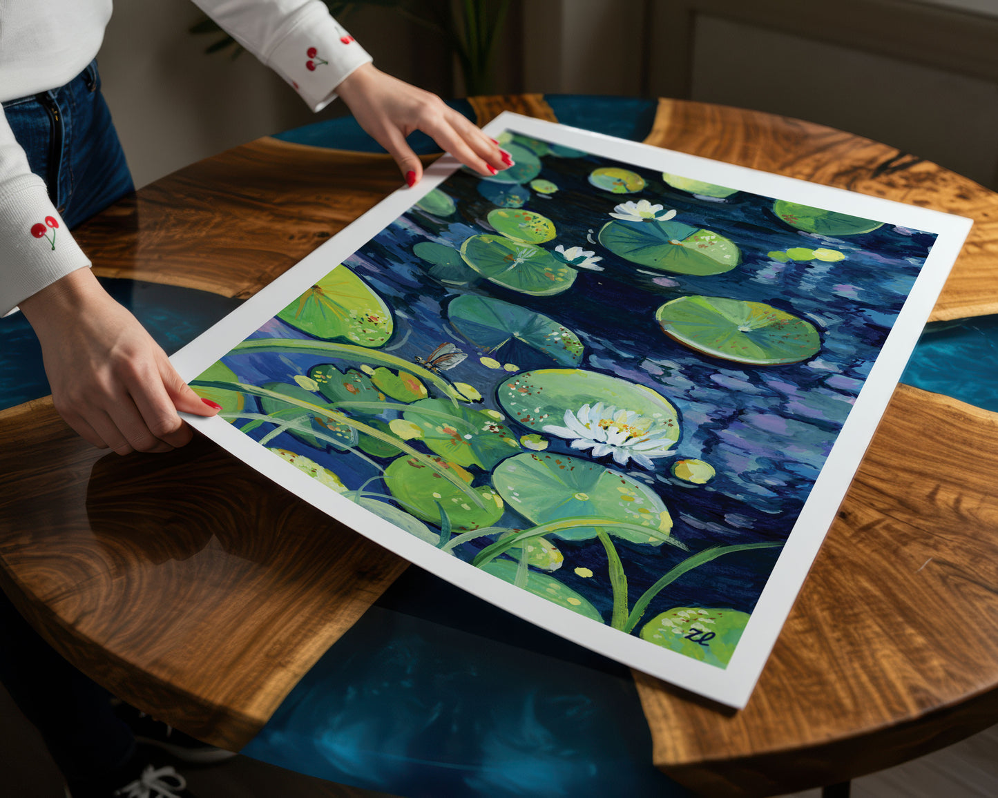 Waterlily pond in summer- Wall art print