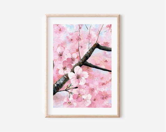 Cherry Blossom Art Print- Cotton Candy