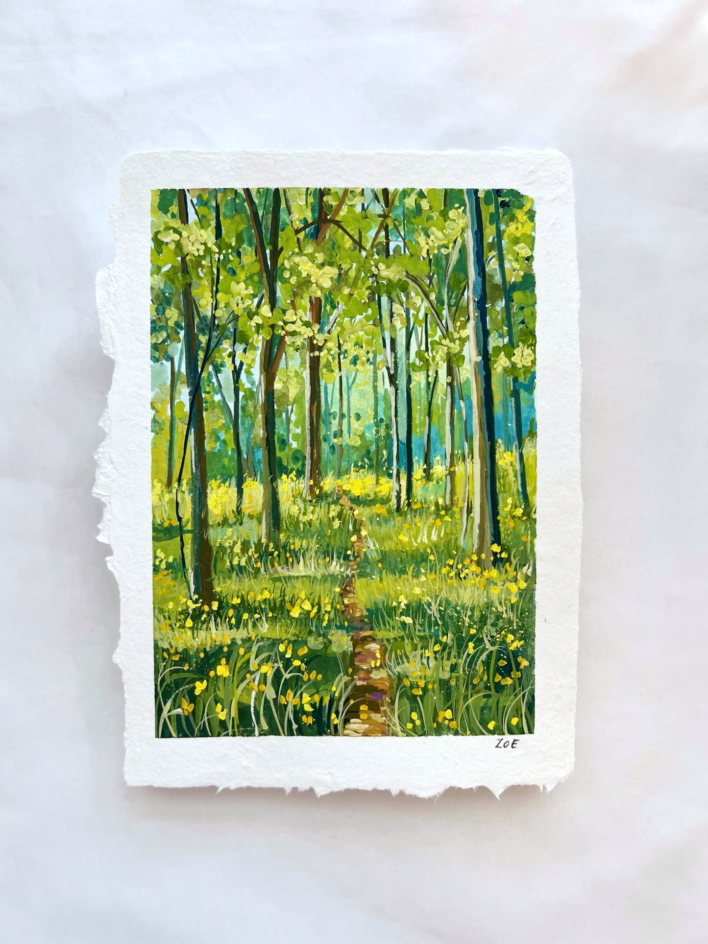 Spring Forest- Original Gouache painting